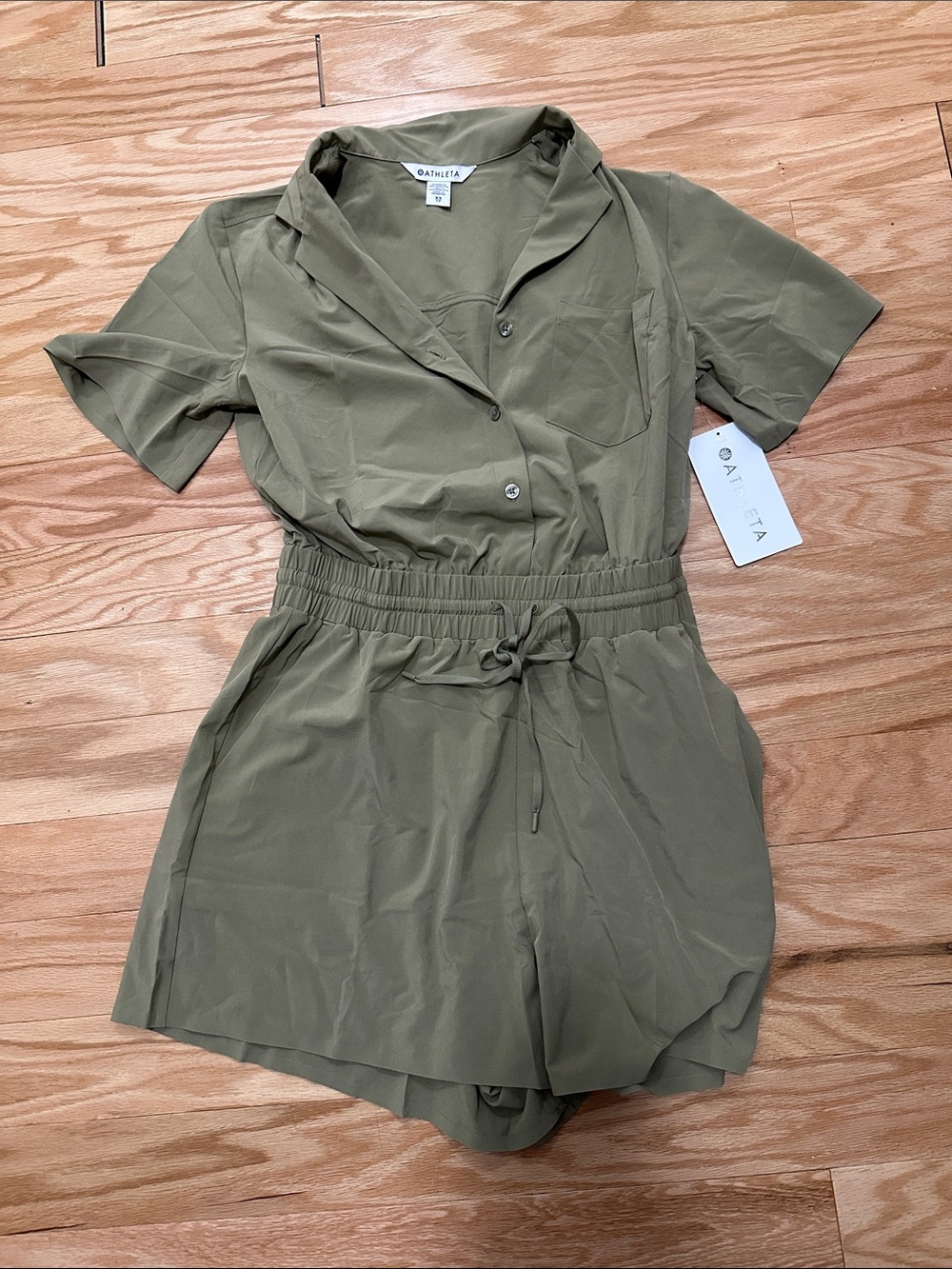 Athleta Tan Short Sleeve Avenue Romper